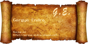 Gergye Endre névjegykártya